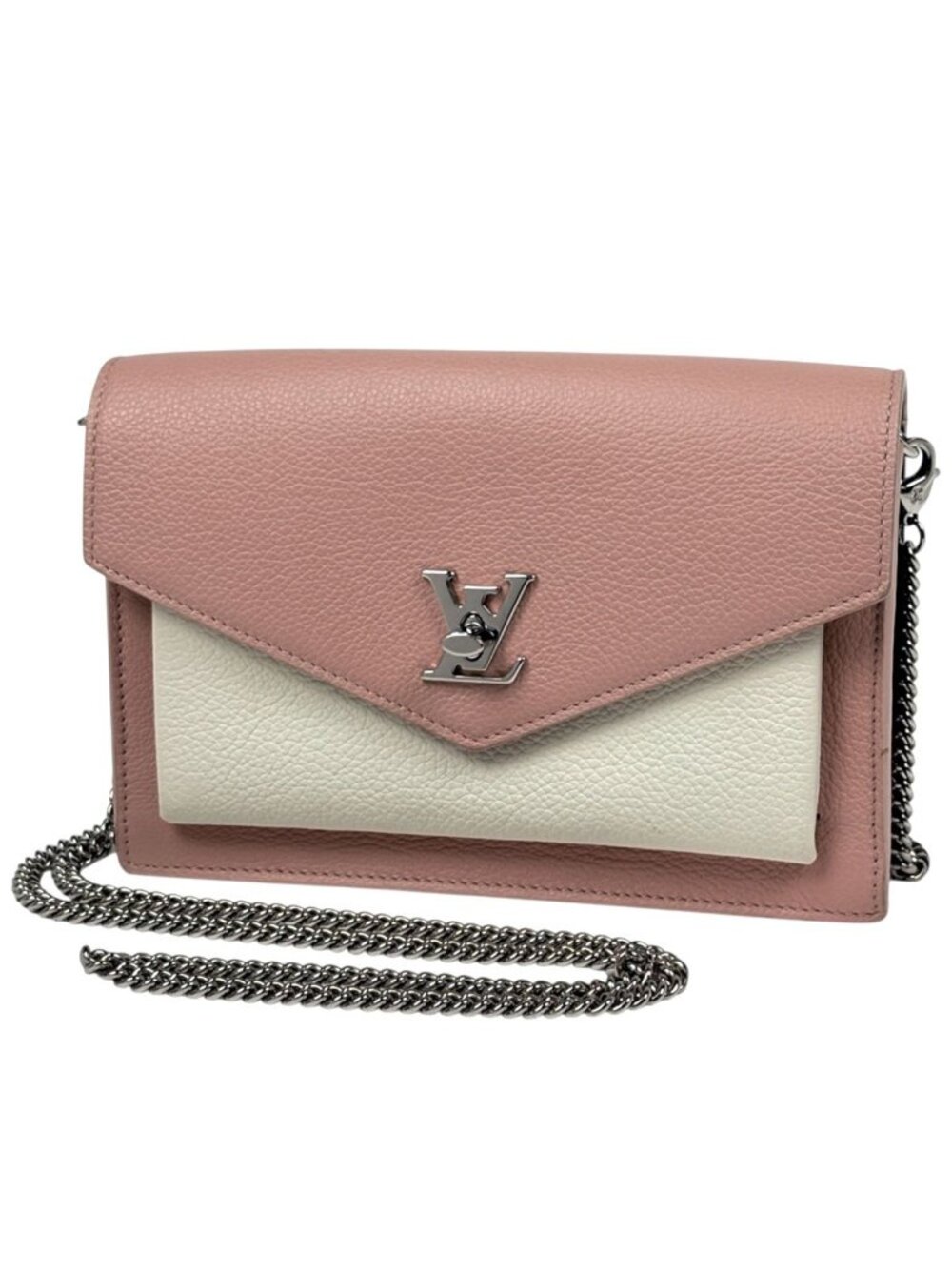 Louis Vuitton Pochette Lockme Chain Shoulder Bag 2-Way Leather Rose Valley